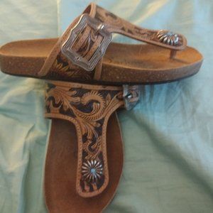 American Darling Hand Tooled Sandals
